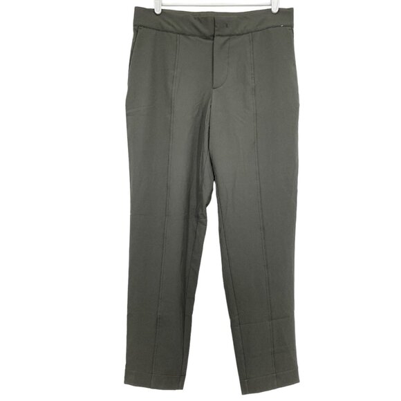 Mondetta Women Stretch Grey/Green Pant Size 8 Full Lined Elastic Waist Slim Leg - Picture 1 of 11